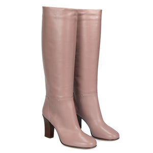 Valentino Knee-High Lovestud Boots in Pink
