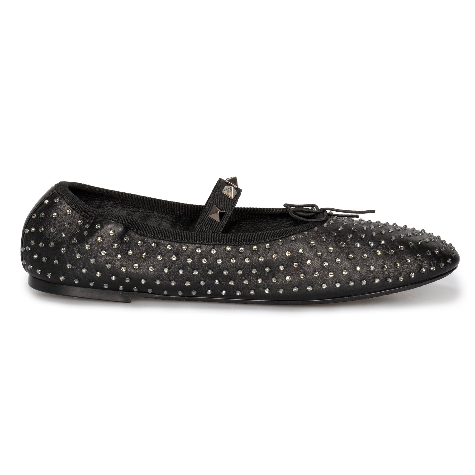 Valentino Rockstud Ballerina Flat Shoes in Black