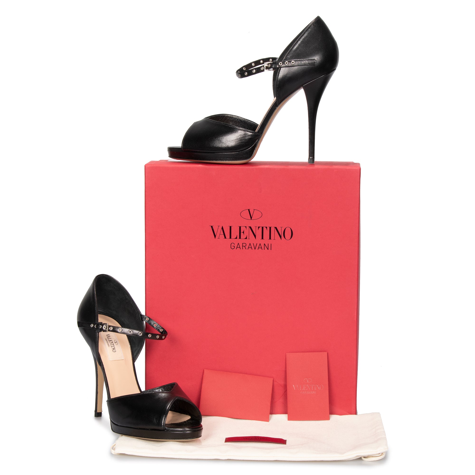 Valentino Love Latch Peep Toe Mary Jane Pumps