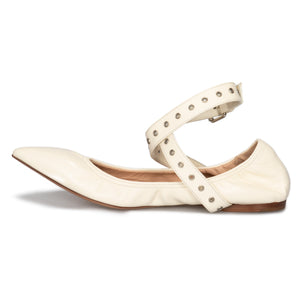 Valentino Love Latch Ballerina Flats in Off White