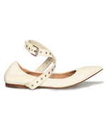 Valentino Love Latch Ballerina Flats in Off White