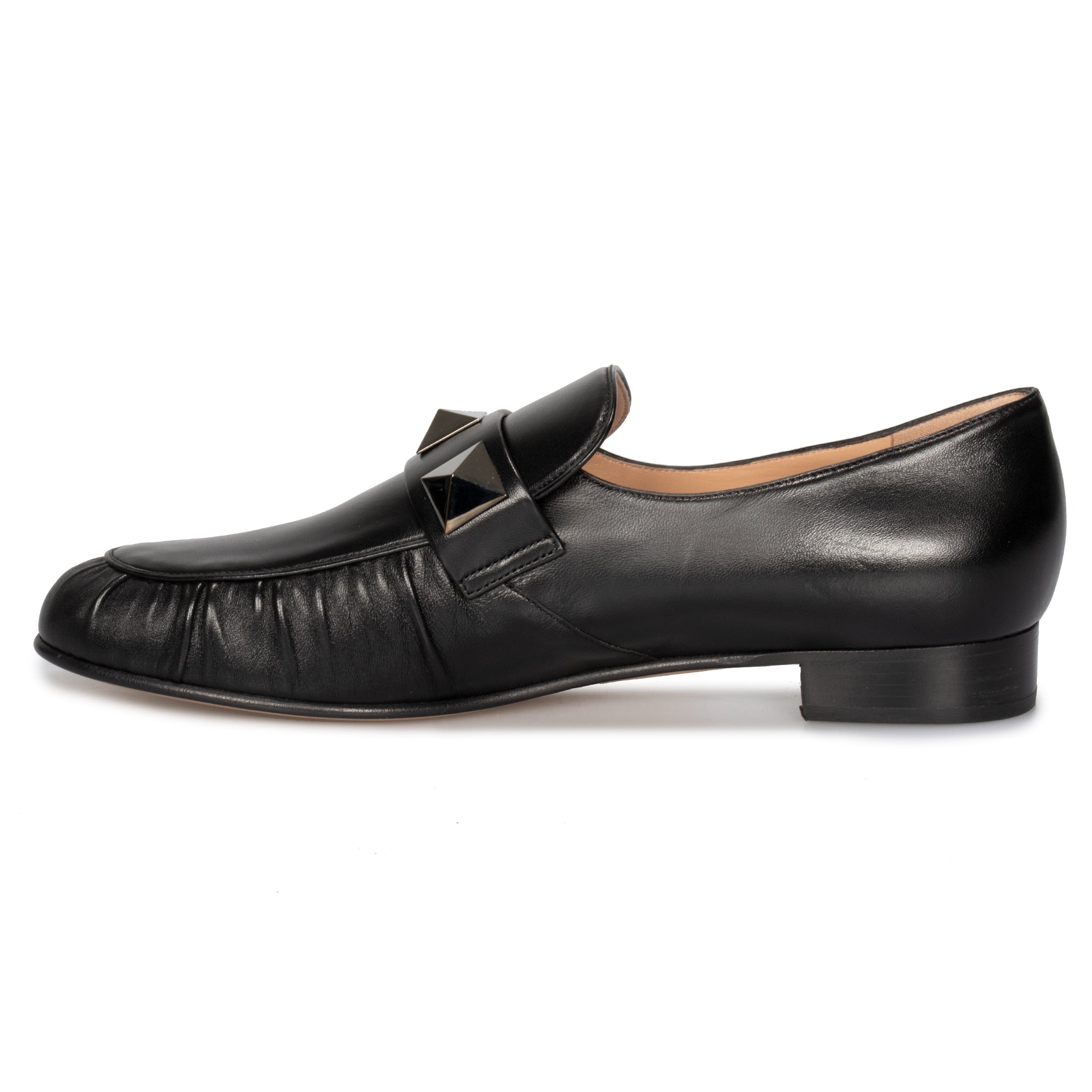 Valentino Macro Stud Loafers in Black