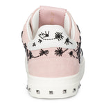 Valentino Flycrew Embroidered Sneaker in Pink